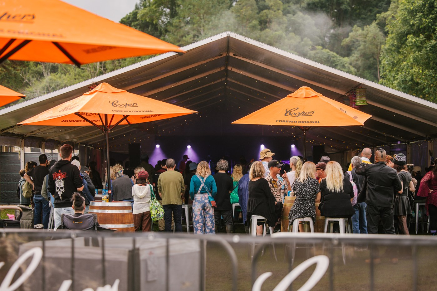 An outdoor GigBig music event surrounded by regional bushland